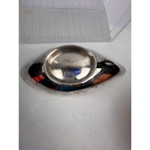 Reed & Barton Prip Silverplate Atomic MCM Freeform 11-1/2" x 5" Bowl Candy Dish - Picture 5 of 12